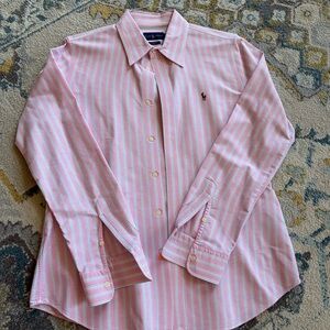 Ralph Lauren Pink Striped Button Down Shirt